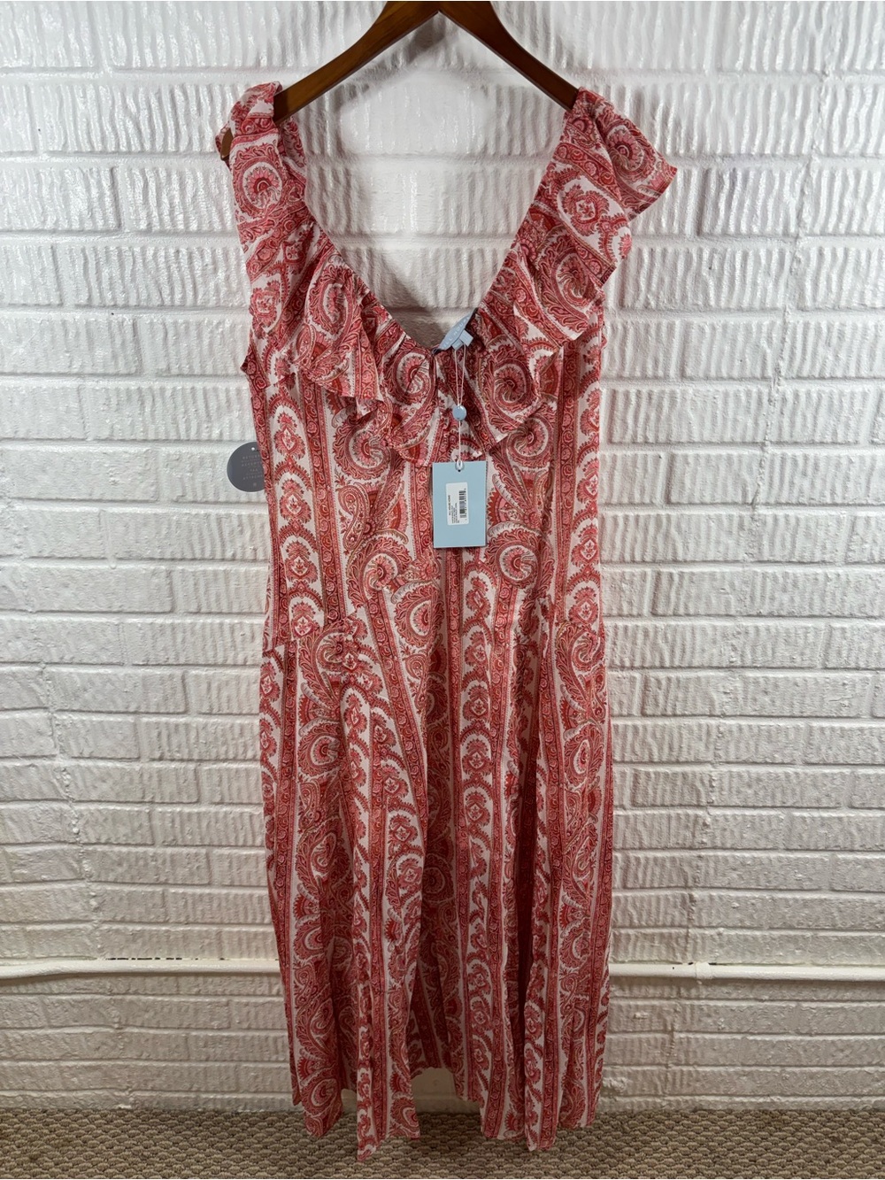 Hill House Home The Milani Dress in Coral Corsica Paisley XXL NWT - Picture 5 of 9